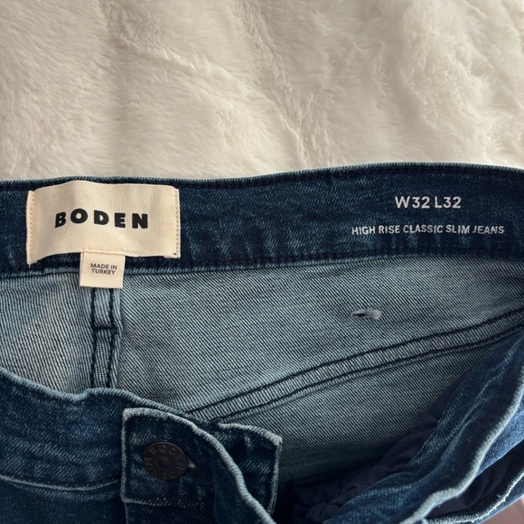Boden High Rise Classic Slim Jeans Size W32xL32 NEW Blue Tapered Leg Raw Hem - Picture 10 of 16